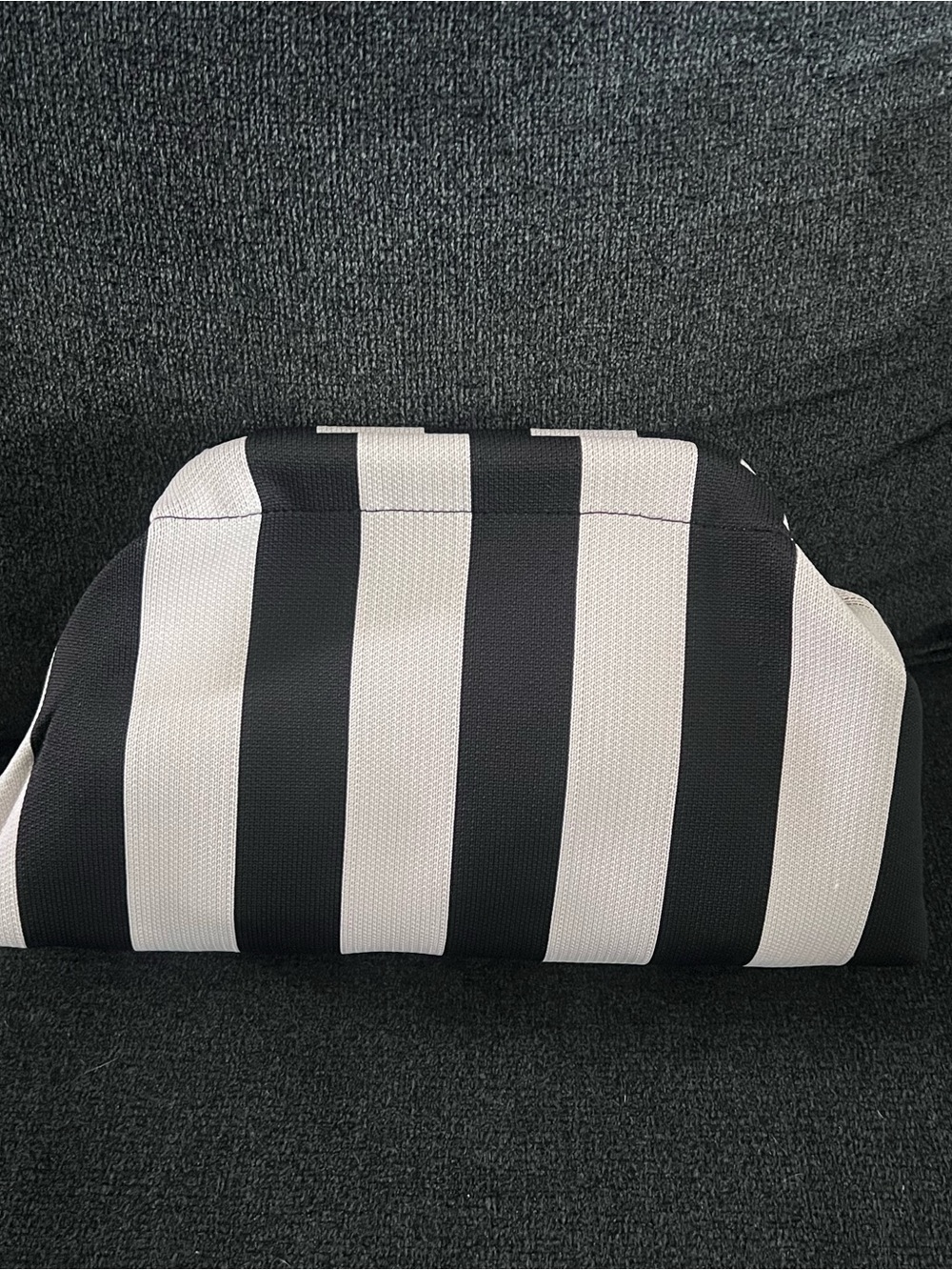 Striped Black and cream Clutch Pouch